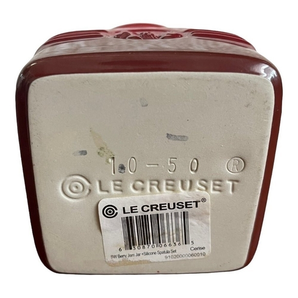 Vintage Jar LE CREUSET Red Ombre Cerise Berry Jam Jar Crock French Pottery - Picture 4 of 4
